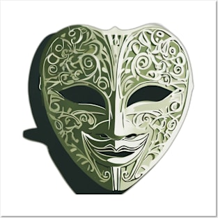 Mask Olive Green Shadow Silhouette Anime Style Collection No. 347 Posters and Art